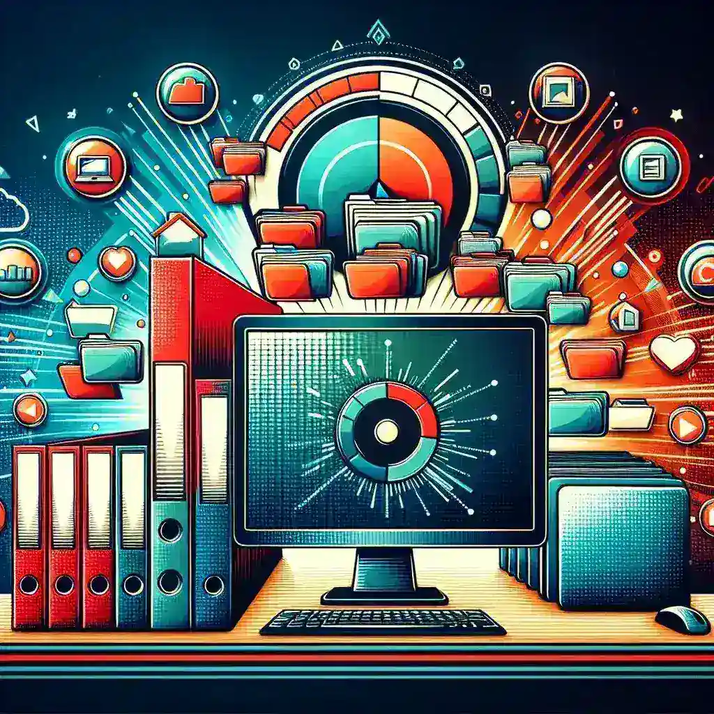 "Organized digital files on a computer desktop illustrating effective file management techniques to enhance PC performance for better productivity."